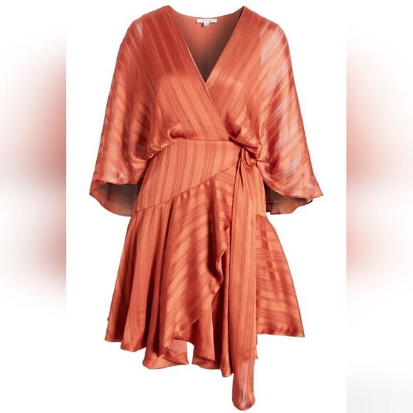 NWOT BTFL-Life Vonda Stripe Jacquard Long Sleeve Satin Mini dress - Picture 1 of 6